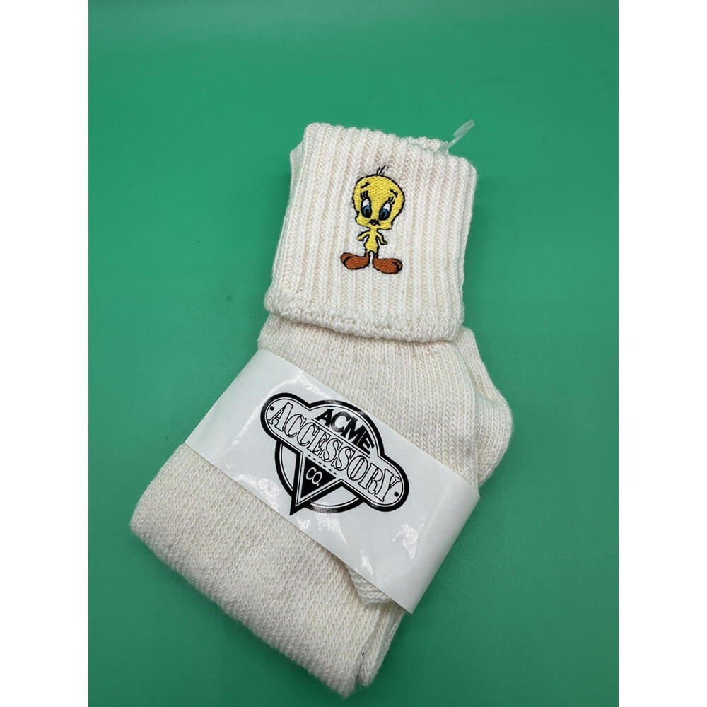 NEW Vintage Acme Socks 1991 Wht Tweety Bird Warner Brother Looney Tunes US Made